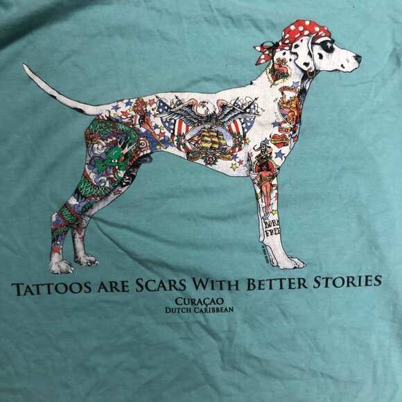 Comfort Colors “Sea Dog” Pirate Dalmatian Graphic Tee | XL | Tattoo Art Design - Picture 8 of 12